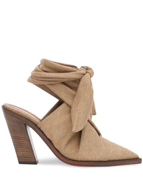 Sophisticated Elegance: Burberry Scarf Tie Mules 